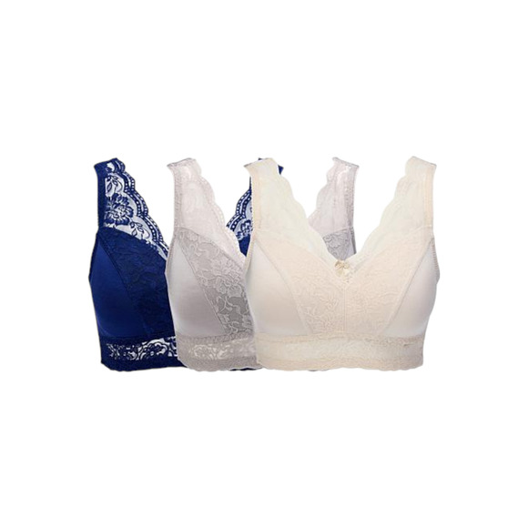 Rhonda Shear Other - Rhonda Shear Women's 3pk Pin-Up Bra Midnight Navy/Champagne/Gray - Regular